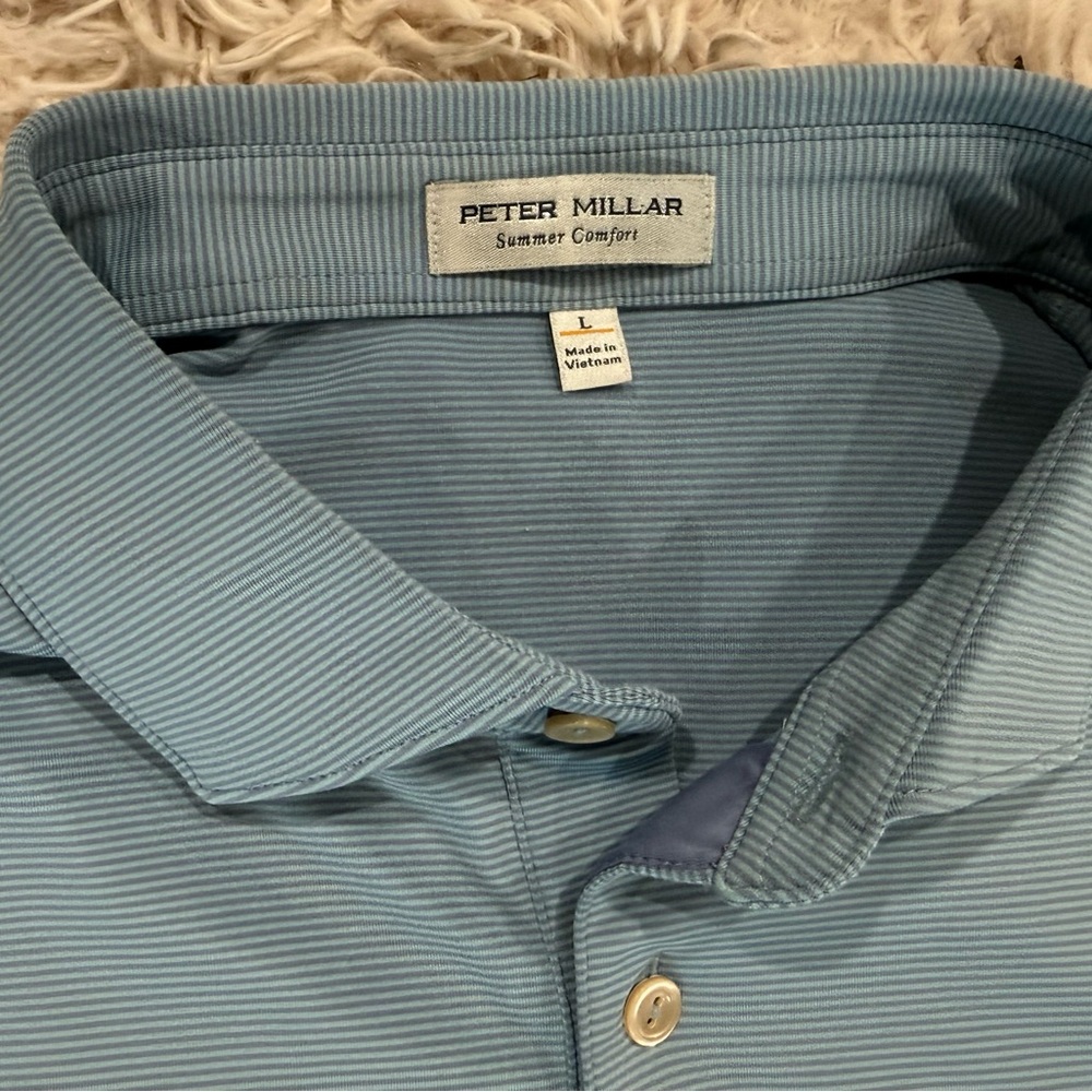 Peter Millar Sky Blue Solid Performance Jersey Po… - image 2
